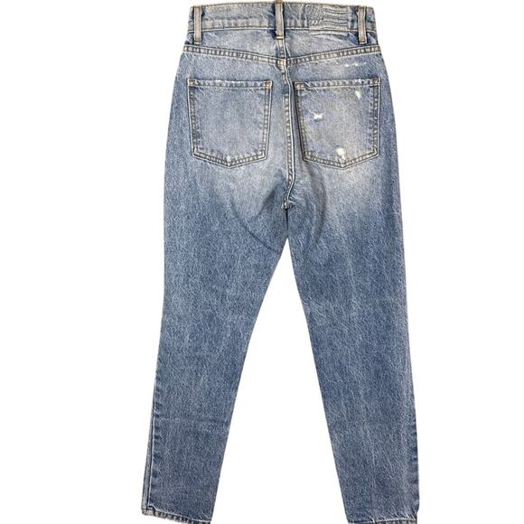 Revice Straight Leg Denim Jeans Distressed Size 24 Y2K Style Semi Stretch Denim - Picture 2 of 9